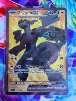 Pokemon TCG Zekrom EX 158/086 Scarlet Violet Black Bolt Ultra Rare Full Art - Image 1