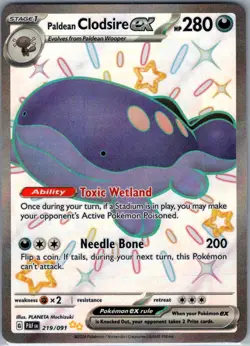 Paldean Clodsire ex 219/091 SV: Paldean Fates - Pokemon Card - NM - Image 1