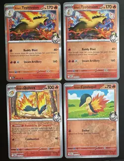 Ethan's Cyndaquil 32 Quilava 33 Typhlosion 34 Holo RH Pokemon Destined Rivals NM - Image 1