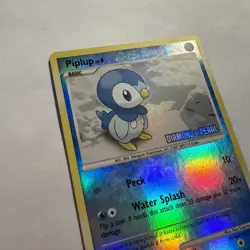 2007 Pokemon TCG Diamond & Pearl Piplup STAMPED Promo Reverse Holo 93/130 MP - Image 2