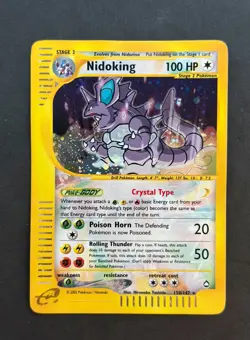 Pokemon Crystal Nidoking 150/147 - Good HP Raw - Aquapolis Holo Rare Vintage - Image 1