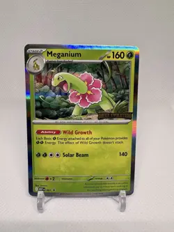 Meganium - MEP 001 Mega Evolutions Stamped Black Star Promo Pokemon TCG - Image 1