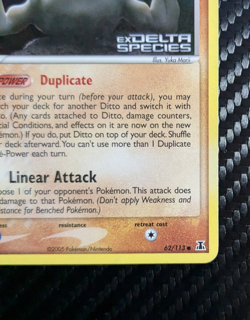 Ditto Geodude 62/113 Delta Species Reverse Holo LP Vintage 2005 Stamped Pokemon - Image 4