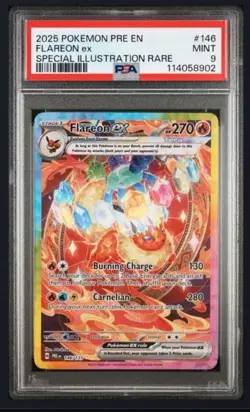 Flareon EX 146/131 Prismatic Evolutions Sir PSA 9 Pokemon TCG English MINT - Image 1