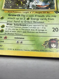 Pokemon Erika's Venusaur Rare Holo Gym Challenge 90 MP 4/132 - Image 3