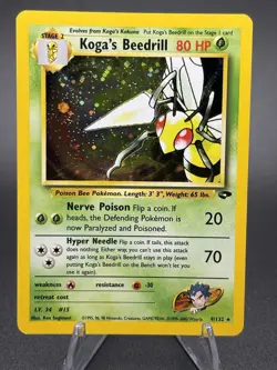 Pokemon TCG WOTC Gym Challenge Koga’s Beedrill 9/132 Holo - Image 3