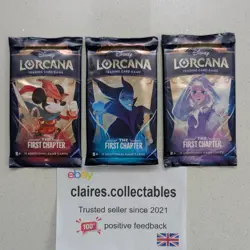 🌟 3 x THE FIRST CHAPTER Lorcana Booster Packs ART SET Disney TCG NEW SEALED 🌟 - Image 1
