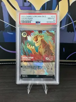 Disney Lorcana Shere Khan Menacing Predator 212/204 Enchanted PSA 10 GEM MINT - Image 1