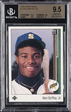 1989 UD STAR RC #1 KEN GRIFFEY JR. ROOKIE RC BGS 9.5 - Image 1