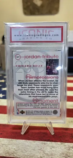 1996 Upper Deck Jordan Tribute #MJ57 Michael Jordan Mj Impressions🇺🇸MINT 9🇺🇸 - Image 2