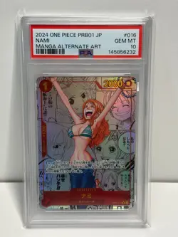 PSA 10 Nami Manga OP01-016 Alt Art ONE PIECE Card The Best Japanese PRB-01 - Image 1