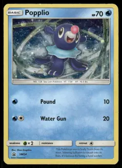 Pokemon Cards Popplio SM24 Sun & Moon Promo Holo LP - Image 1