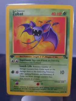 Zubat 1st Edition Fossil Set 57/62 1999 Pokemon TCG Card - Image 1