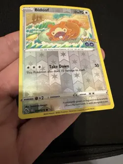 Pokemon Go Bidoof Reverse Holo Card Peelable Ditto, 059/078, TCG LP - Image 3