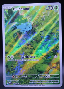 Pokemon TCG Bulbasaur Illustration Rare Holo Card 166/165 Scarlet and Violet 151 - Image 1