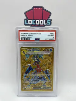 PSA 8 Garchomp ex 260/182 Pokemon Paradox Rift Hyper Rare Gold 2023 MINT 8 - Image 1
