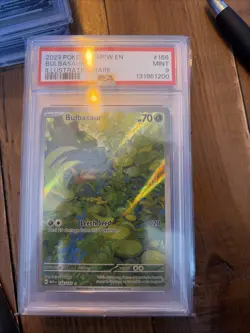 Pokemon TCG Bulbasaur Scarlet Violet-151 Illustration Rare Card 166/165 PSA 9 - Image 1