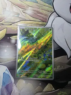 Pokemon TCG Bulbasaur Illustration Rare Holo Card 166/165 Scarlet and Violet 151 - Image 1