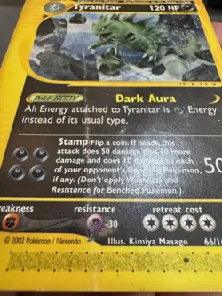 Pokemon Tyranitar 66/165 Rare Expedition Base Set Non-Holo - Image 4