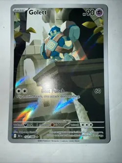 Pokemon TCG SV black bolt Golett 122/086 Illustration Rare - Image 1