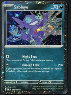 Swirl 🌀 136/193 Sableye Paldea Evolved - Cosmos Holo Pokemon TCG - Image 1