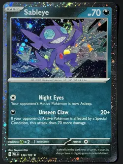 Swirl 🌀 136/193 Sableye Paldea Evolved - Cosmos Holo Pokemon TCG - Image 3