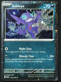 Swirl 🌀 136/193 Sableye Paldea Evolved - Cosmos Holo Pokemon TCG - Image 5