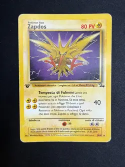 Pokemon Zapdos 30/62 Fossil Rara Prima Edizione Wizards ITA Carte Vintage - Image 1