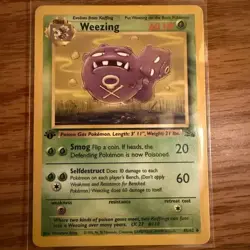 Weezing 45/62 Fossil 1st Edition MP/HP Pokemon TCG - Image 1