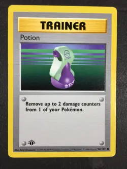 1999 Pokemon Game Base Set 1st Edition #94 POTION Shadowless Light Play - Image 1