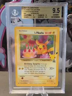 Pokemon Birthday Pikachu Celebrations Classic Collection 24 BGS 9.5 - Image 1