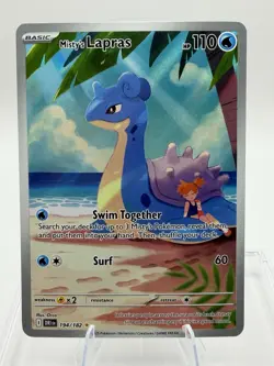 Pokemon TCG Misty's Lapras Destined Rivals 194/182 Illustration Rare LP - Image 1