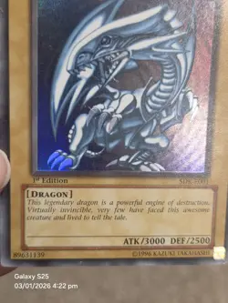 Yu-Gi-Oh Blue-Eyes White Dragon 1st Edition SDK-E001 Collectible Card 1996 - Image 4