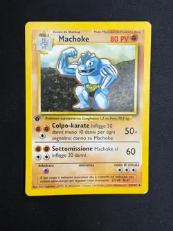 Pokemon Machoke 34/102 Set Base Prima Edizione Wizards ITA Carte Vintage - Image 1