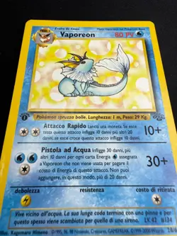 Pokemon Vaporeon 28/64 Jungle Rara Prima Edizione Wizards ITA Carte Vintage - Image 4