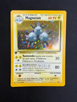Pokemon Magneton 9/102 Set Base Rara Holo Prima Edizione Wizards ITA Vintage - Image 1