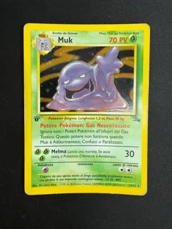 Pokemon Muk 13/62 Fossil Rara Holo Prima Edizione Wizards ITA Carte Vintage - Image 1
