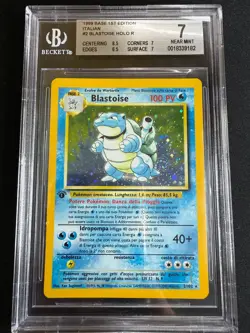 Pokemon Blastoise 2/102 Set Base Rara Holo Swirl Prima Edizione IT BGS 7 sub 8.5 - Image 1
