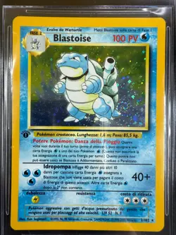 Pokemon Blastoise 2/102 Set Base Rara Holo Swirl Prima Edizione IT BGS 7 sub 8.5 - Image 3