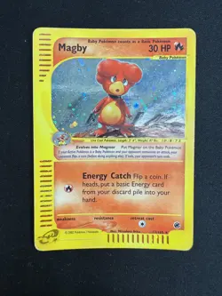 Pokemon Magby 17/165 Expedition Rare Holo Unlimited Wizards ENG Vintage Cards - Image 1