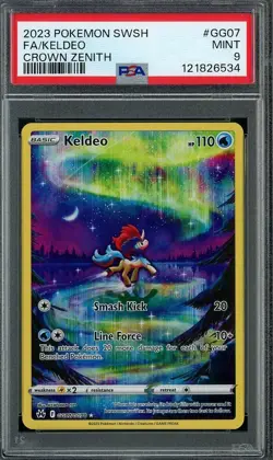 2023 Pokemon Crown Zenith GG07 KELDEO Full Art PSA 9 Mint - Image 1