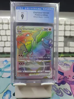 Pokemon Charizard V Star Rainbow Secret Rare 174/172 CGC 9 Mint Brilliant Stars - Image 1
