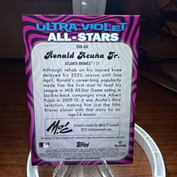 2023 Topps Chrome Ultra Violet All Stars Autograph Ronald Acuna Jr /99 - Image 2