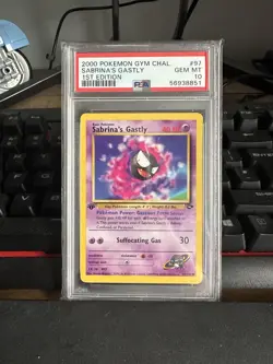 Sabrina’s Gastly Gym Challenge PSA 10 Pokemon Card 1st Edition - Image 1