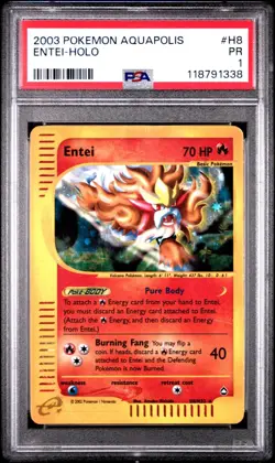 PSA 1 PR 2003 Aquapolis Entei Holo Foil H8/H32 E-Reader Series Pokemon WOTC - Image 1