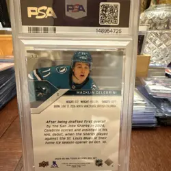Upper Deck 2024-25 Star Rookies Macklin Celebrini #13 PSA 10 Rookie Sharks - Image 2