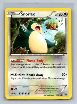Snorlax Normal Uncommon XY - BREAKthrough BKT Colorless 118/162 Pokemon Card TCG - Image 1