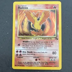MOLTRES HOLO - 27/62 - Fossil - Rare - Pokemon Card - LP - Image 1
