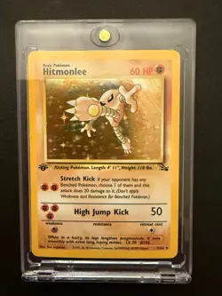 1st Edition Hitmonlee 7/62 Fossil 1999 Holo Rare WOTC Pokemon Card TCG 7/62 - Image 1