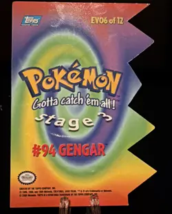 Gengar EV06 of 12 Topps Die Cut Blue Logo Pokemon Card - Image 2